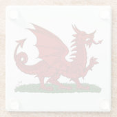 Roter Drache von Wales Glasuntersetzer (Rückseite)