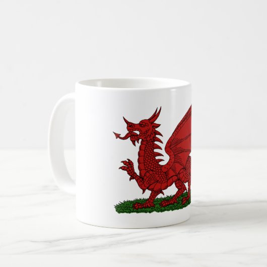 Roter Drache von Wales Kaffeetasse (Vorderseite Links)