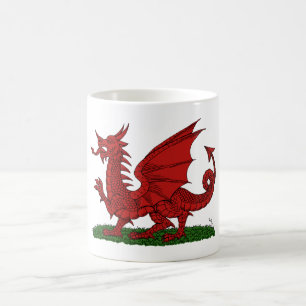 Roter Drache von Wales Kaffeetasse