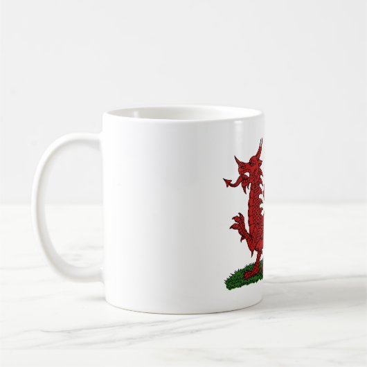Roter Drache von Wales Kaffeetasse (Links)