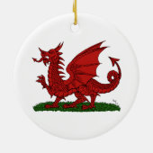 Roter Drache von Wales Keramik Ornament (Hinten)