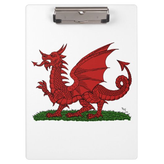 Roter Drache von Wales Klemmbrett (Vorderseite)