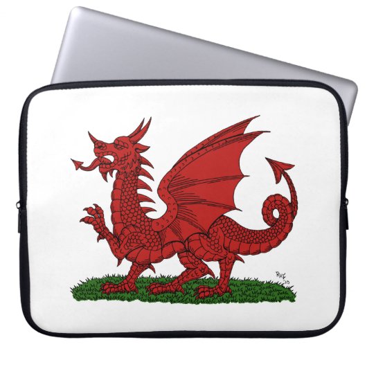 Roter Drache von Wales Laptopschutzhülle (Vorderseite)