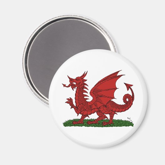 Roter Drache von Wales Magnet (Vorderseite/Rückseite)