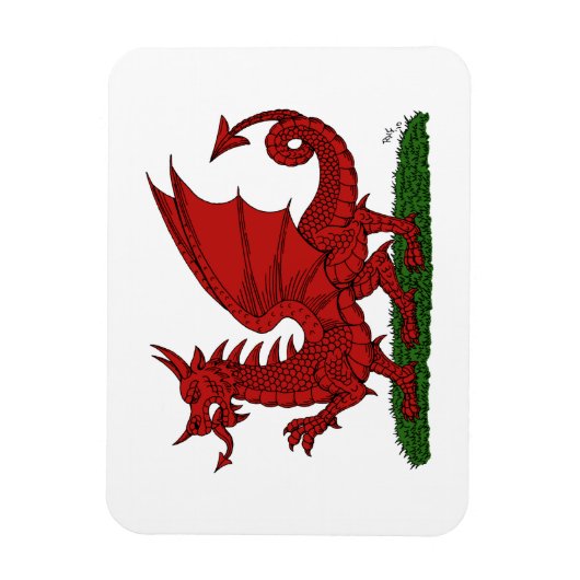 Roter Drache von Wales Magnet (Vertikal)