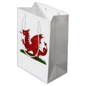Roter Drache von Wales Mittlere Geschenktüte (Rückseite Schrägansicht)