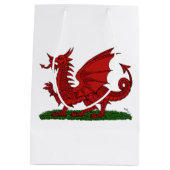 Roter Drache von Wales Mittlere Geschenktüte (Rückseite)
