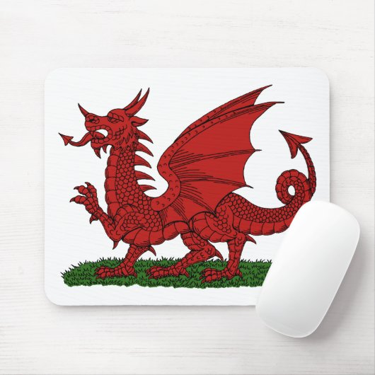 Roter Drache von Wales Mousepad (Mit Mouse)