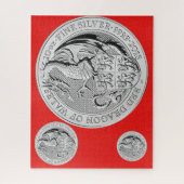 ROTER DRACHE VON WALES-MÜNZE PUZZLE (Vertikal)