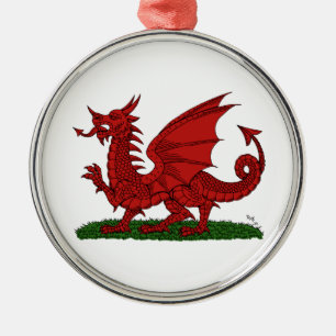 Roter Drache von Wales Ornament Aus Metall