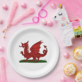 Roter Drache von Wales Pappteller (Party)