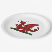 Roter Drache von Wales Pappteller (Schrägansicht)