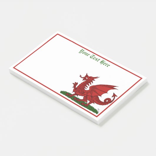 Roter Drache von Wales Post-it Klebezettel (angewinkelt)