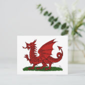 Roter Drache von Wales Postkarte (Stehend Vorderseite)