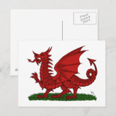 Roter Drache von Wales Postkarte (Vorne/Hinten)