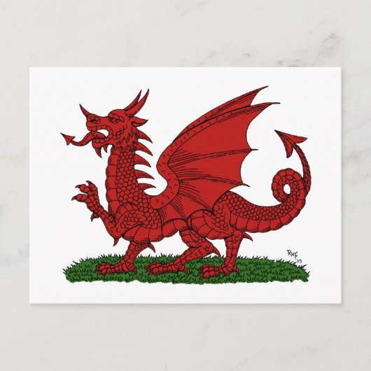Roter Drache von Wales Postkarte (Vorderseite)