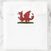 Roter Drache von Wales Runder Aufkleber (Tasche)