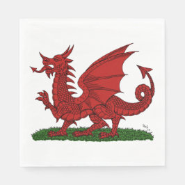 Roter Drache von Wales Serviette