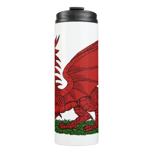 Roter Drache von Wales Thermosbecher (Vorderseite)