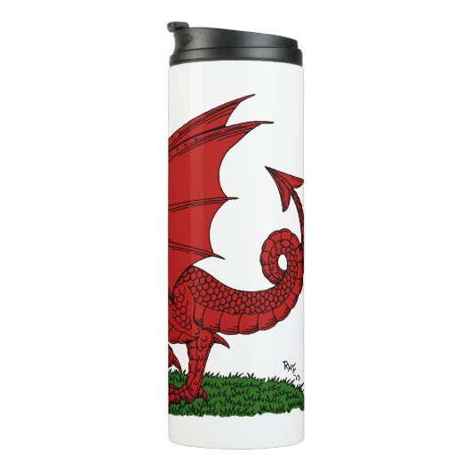 Roter Drache von Wales Thermosbecher (Nach rechts gedreht)