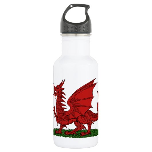 Roter Drache von Wales Trinkflasche (Vorderseite)