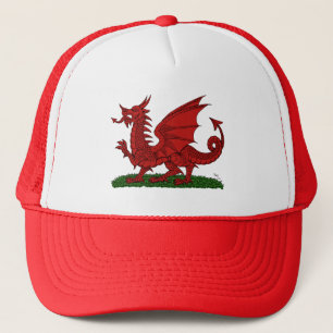 Roter Drache von Wales Truckerkappe