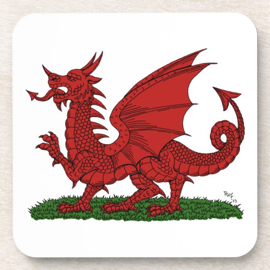 Roter Drache von Wales Untersetzer (Vorderseite)
