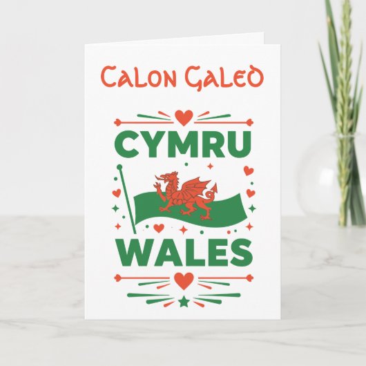 Roter Drache Wales Cymru Karte (Vorderseite)