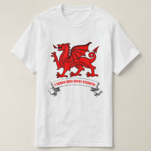 Roter Drache Walisers mit Slogan T-Shirt