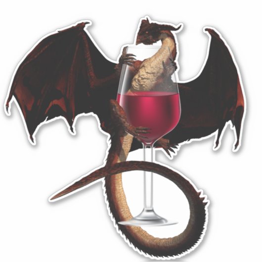 Roter Drache Weinliebhaber Aufkleber (Vorderseite)