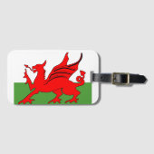 Roter Drache Welsh Flagge Gepäckanhänger (Vorderseite (Horizontal))