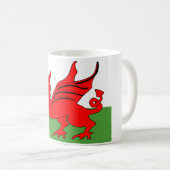 Roter Drache Welsh Flagge Kaffeetasse (VorderseiteRechts)