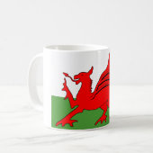 Roter Drache Welsh Flagge Kaffeetasse (Vorderseite Links)
