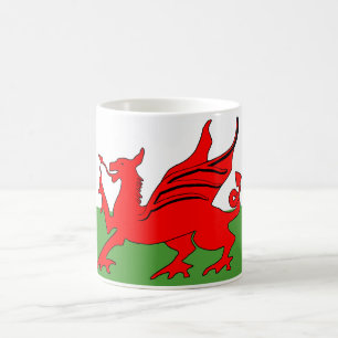 Roter Drache Welsh Flagge Kaffeetasse