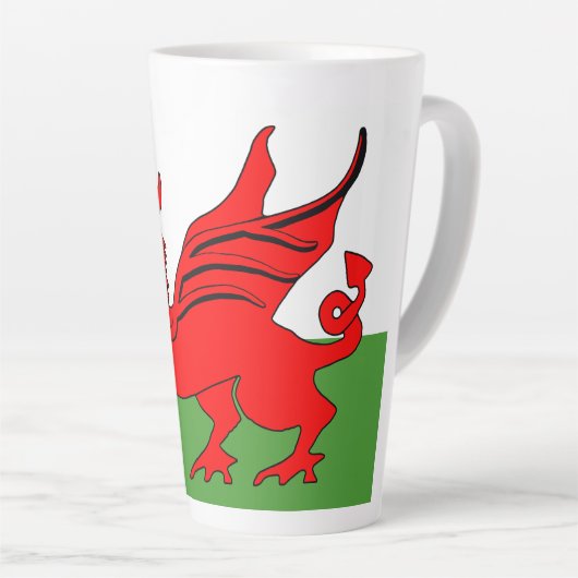Roter Drache Welsh Flagge Milchtasse (Rechte Ecke)