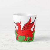Roter Drache Welsh Flagge Milchtasse (Vorderseite)