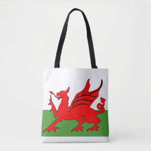 Roter Drache Welsh Flagge Tasche