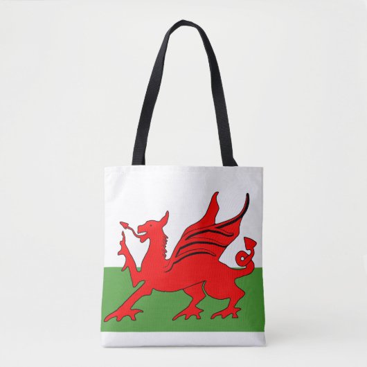 Roter Drache Welsh Flagge Tasche (Vorderseite)