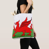 Roter Drache Welsh Flagge Tasche (Von Nahem)