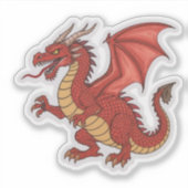 Roter Drachen-Aufkleber Aufkleber (Vorderseite)