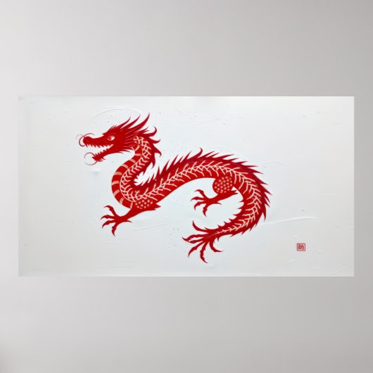 Roter Drachen Canvas Poster (Vorne)