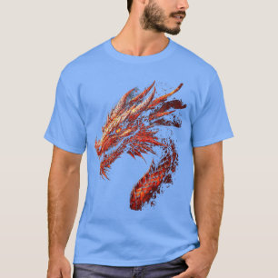Roter Drachen-Motiv Mythische Kunst Roter Drachen- T-Shirt