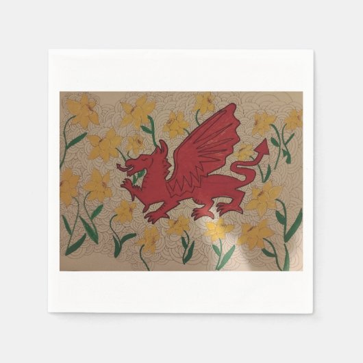 Roter Drachenbock Serviette (Vorderseite)