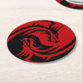 Roter Drachengelenke Runder Pappuntersetzer (Angewinkelt)