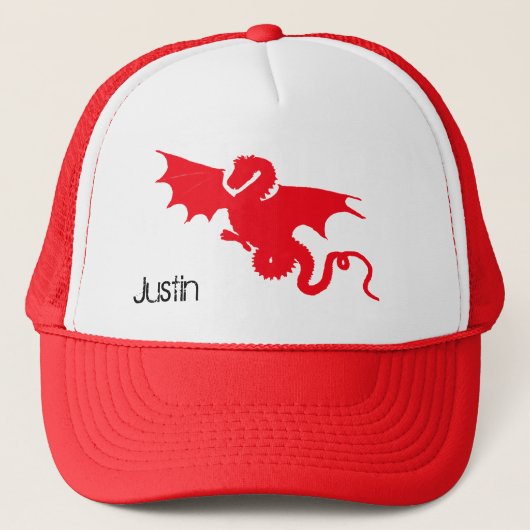 Roter Drachenjunge Truckerkappe (Vorderseite)