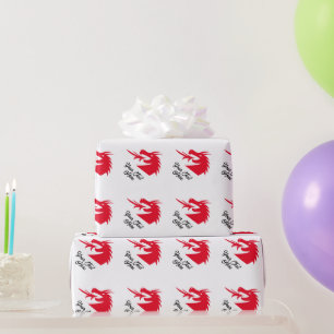 Roter Drachenkopf chinesisches Neujahrs-Geschenkpa Geschenkpapier