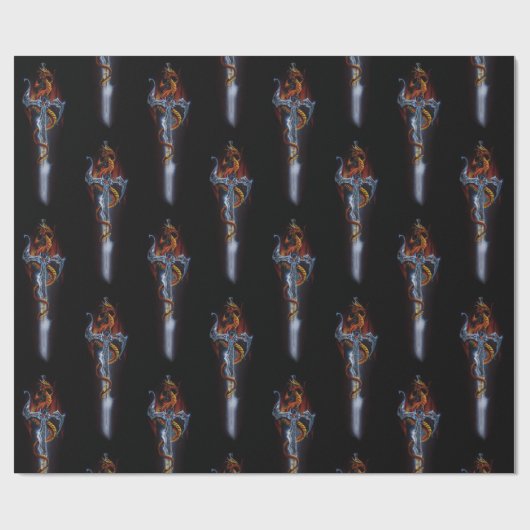 Roter Drachenschwert-Rose Geschenkpapier (Flach)