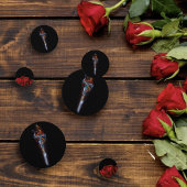 Roter Drachenschwert-Rose Konfetti