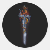 Roter Drachenschwert-Rose Runder Aufkleber (Vorderseite)