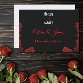 Roter Drachenschwert-Rose Save The Date